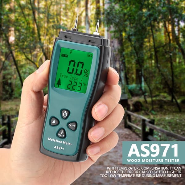Digital fuktighetsmätare för trä - SMART SENSOR AS971 (LCD-skärm, 0~40℃)