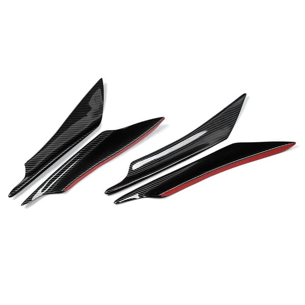 4 stk/sett Universal Karbonfiber Stil Bil Frontfanger Canards Splitter Finner Deflektor