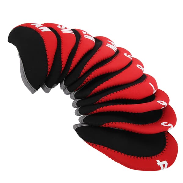 10 st Röda Golf Iron Head Covers Putter Club Protector Set