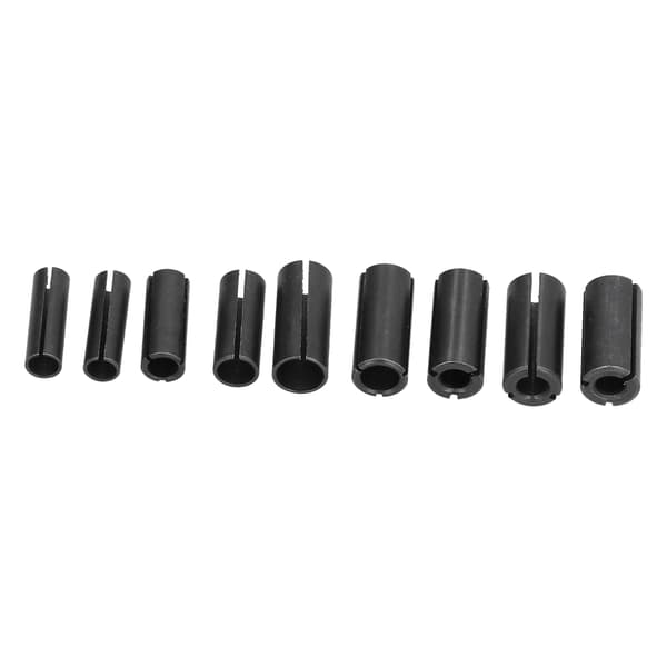 9 stk. Router Socket Adapter Kit i Kulstofstål Sikker Chuck Converter Fastspænding