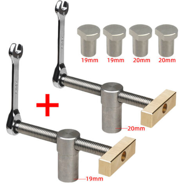 Snabbklämmor med 4 bordshundar för 20 mm hål, positionering av bordsstopp och snabbklämmor för träbearbetningsbänk, (19 mm