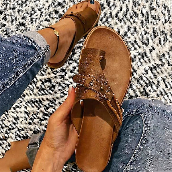 Naisten ortopediset kengät Sandaalit Bunion Correction tasakorkoiset vintage -tossut 41