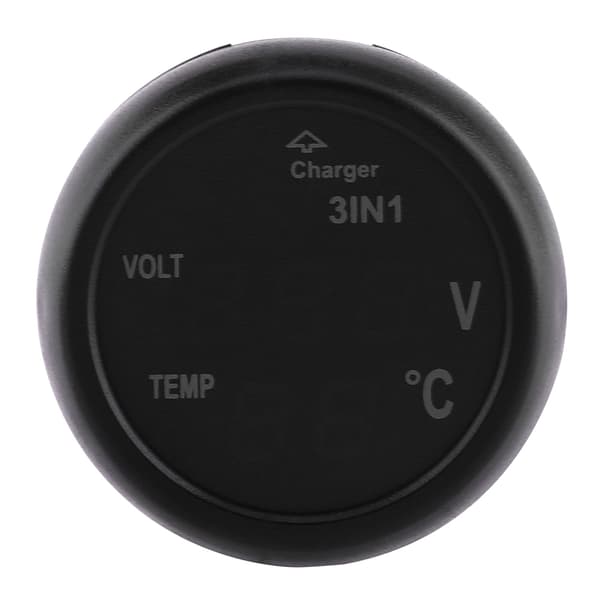 Dobbelt LED Digital Display Voltmeter Termometer Cigarettænder USB Biloplader (Blå, Rød)