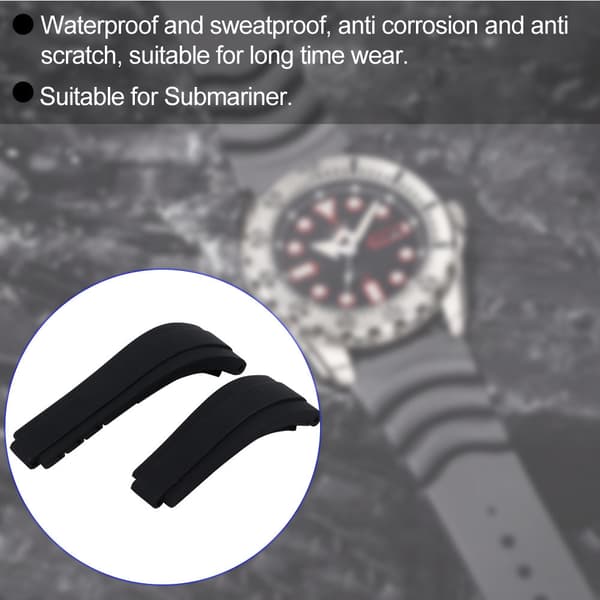 Premium Silikone Udskiftningsurrem Sort Submariner
