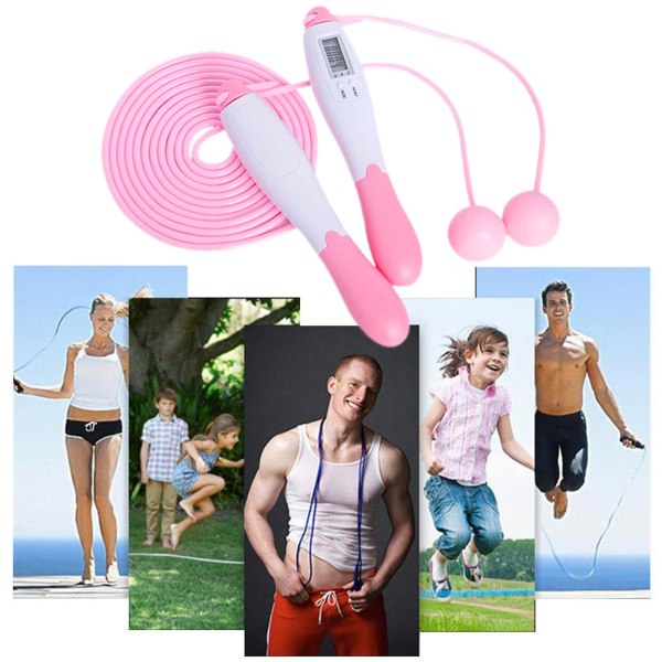 Fitness Fitness Trådløst elektronisk hoppereb (Pink Long Rope),