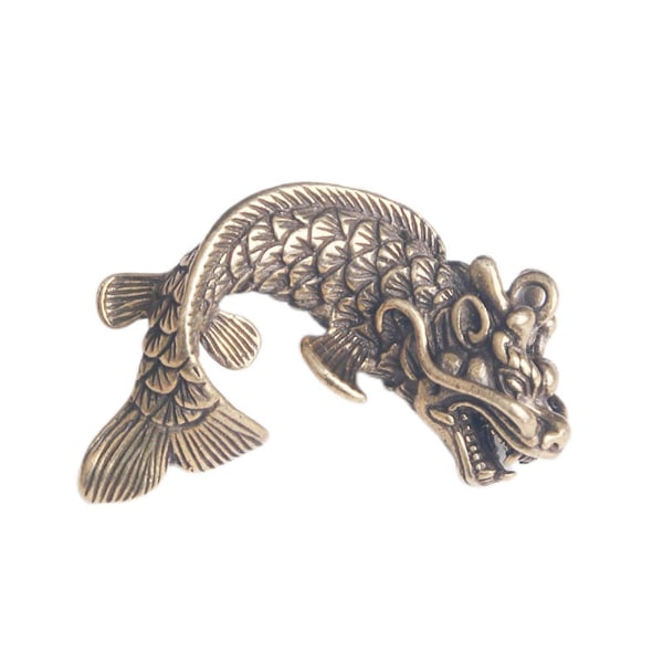 5 stk kunstnerisk nøgle charme sofistikeret tekstur kobber livligt indgraveret 3d Dragon Fish Ornament til hjemmet