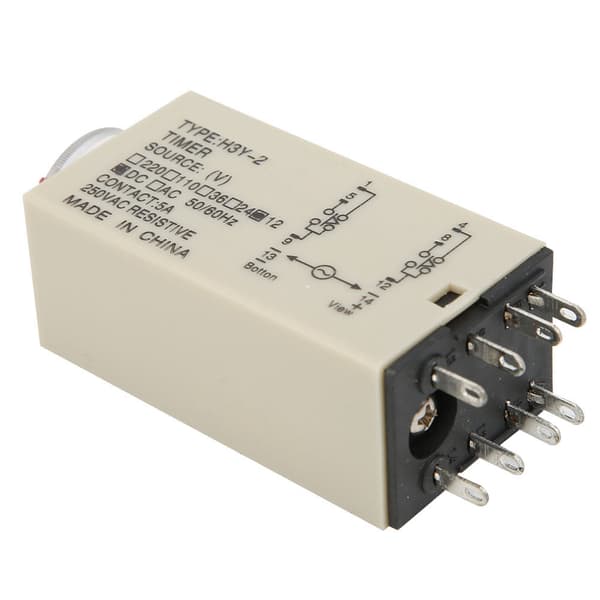 H3Y 2 8P Timerrelé 0 til 5 Sekunder Dial Timing 5A Flerbruks 12VDC