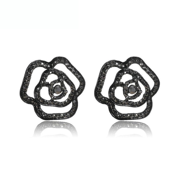 store øreringe sort rose diamantlegering smykker til dagligt brugt