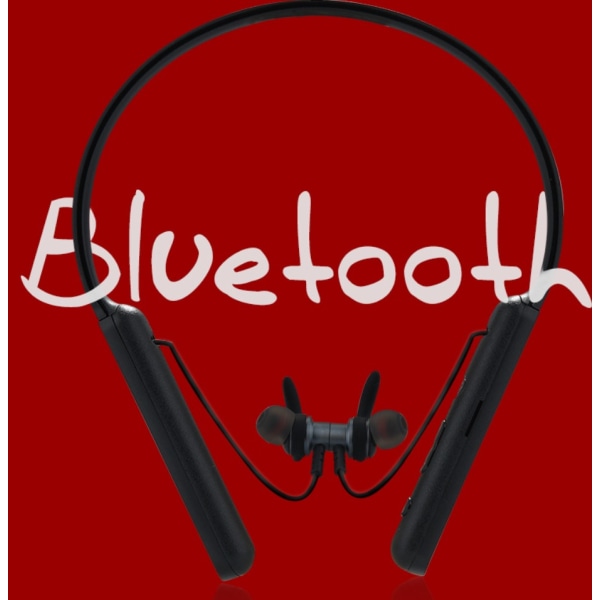 Halshängande bluetooth headset (svart)