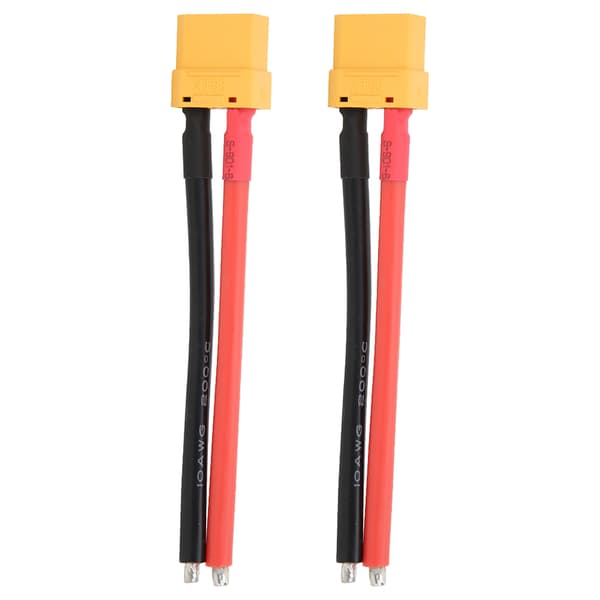 XT90 Han-stik med 12AWG 110mm Silikontråd Tilbehør til RC FPV Modelbatteri (Sort rød)