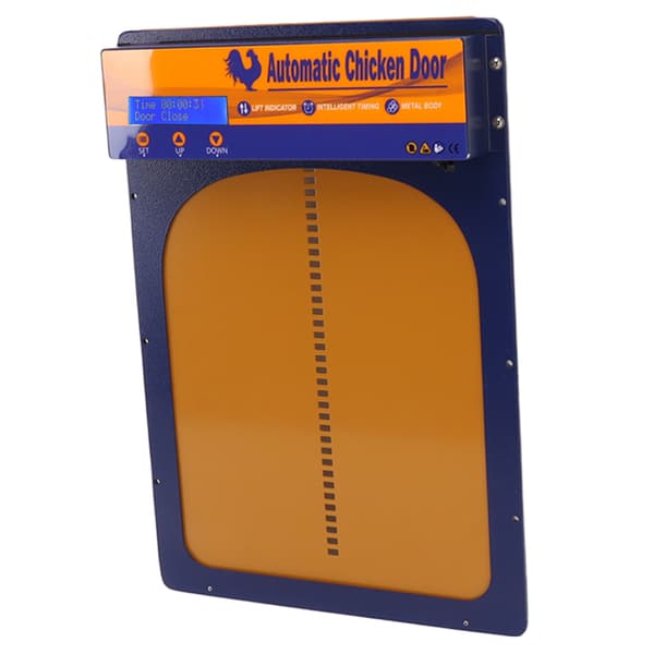 Automatisk Hönshusdörr Timer Aluminiumlegering LED HD-skärm Batteridriven Gård Royal Blue