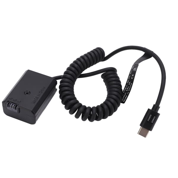 Type C Strømadapter DC Kobler FW50 Fuldt Dekodet Dummy Batteri til Sony A6000 A6500 A9 A7