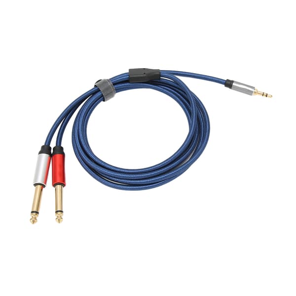 3,5 mm til 2x6,35 mm Stereo Lydkabel Guldbelagt Mono til RV