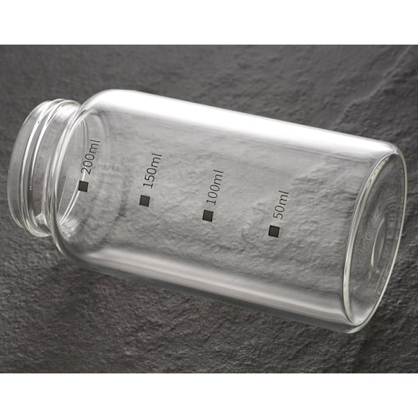 Köksredskap, kryddburk i glas med högt borosilikatglas, kryddflaska, fyrhalsad kryddflaska, fuktsäker kryddflaska (150 ml kryddflaska