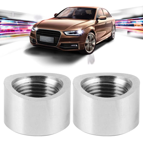 2 stk Oksygensensor Spacer Rustfritt Stål SS304 M18 x 1.5 Innvendig Gjenge Riflet O2 Sensor Tilbehør