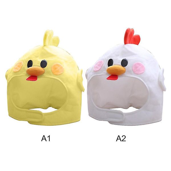 Chicken Hat Toy Props Lisävarusteet Pehmopää Fancy Taiyaki Cap Photo Props Yellow