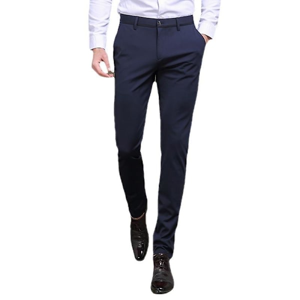 Casual med hög midja för män blue 30