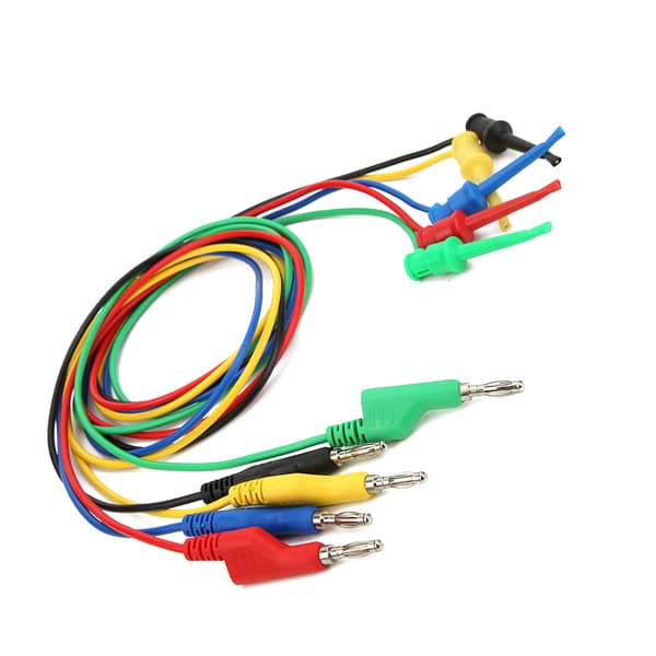5 stk 4 mm 1 m staplingsbare bananplugger til testklemme Multimeter testledning tilbehør