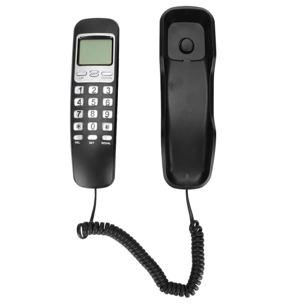 LCD Skærm Lille Fastnet Telefon til Hjemmekontor Callback Sort