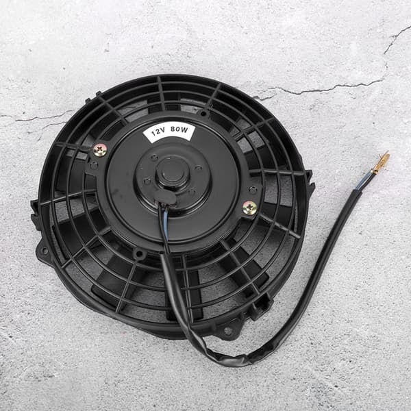 7in Slank Elektrisk Køler Køleventilator Termo 12V Universal med monteringssæt