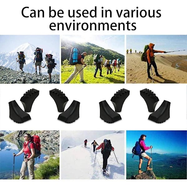 Mizomor 12stk/6 par Nordic Walking stangpuder Gummibeskytter Asfaltpude til trekkingstave Vandring Skridsikkert tilbehør