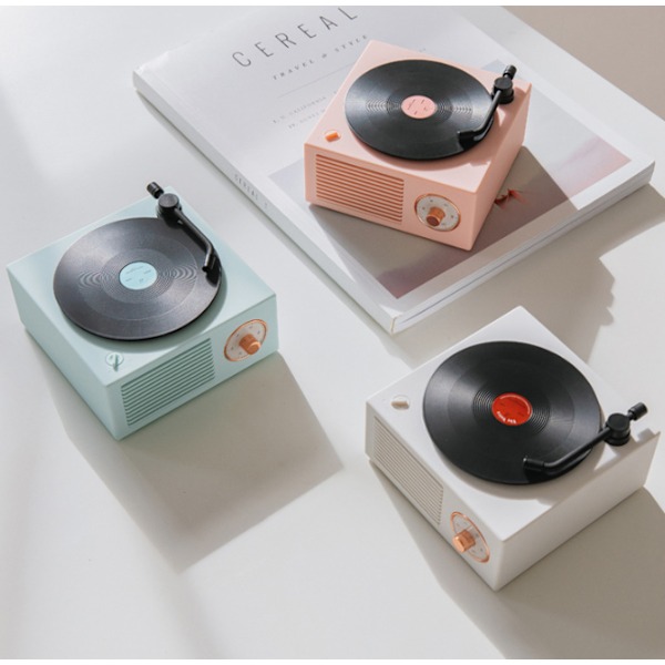 Pieni langaton pöytätietokone Retro-monitoiminen Bluetooth vinyylilevysoitin (sininen)