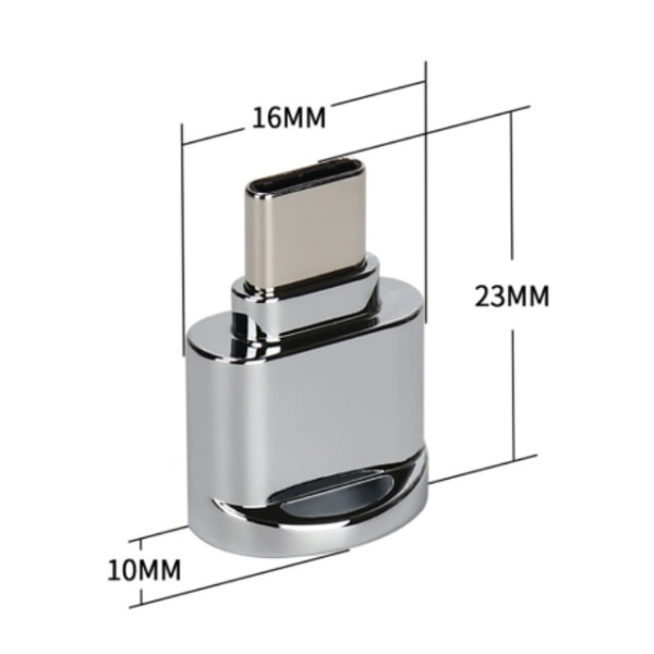 USB3.1 OTG -sovittimeen liitetty matkapuhelintabletti Android Type-C -kortinlukija (hopea ketjulla)