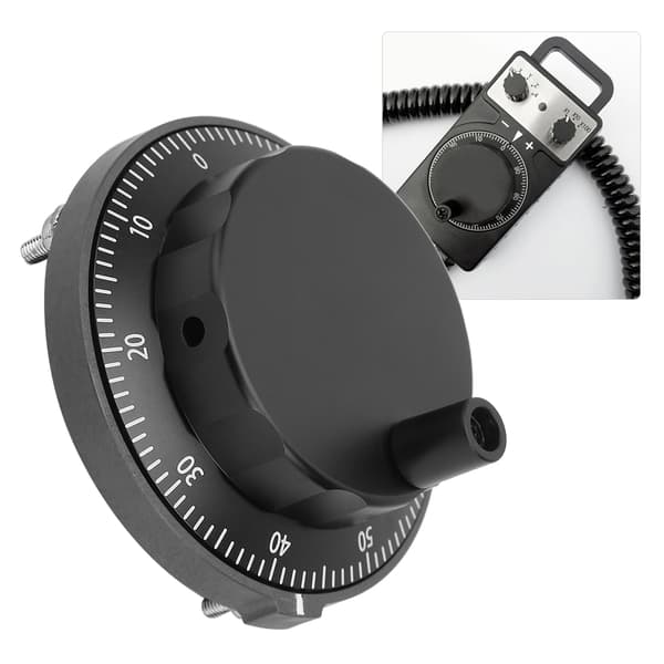 5V 80mm 6-pin CNC Pulser Svart Håndhjul 100PPR Manuell Pulsgenerator Rotary Encoder