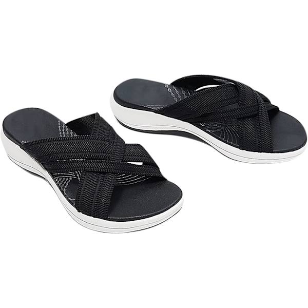 Kilflugevävda crossover sandaler rund tå