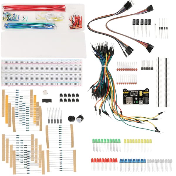 Breadboard Starter Kit Loddefri Jumper Ledninger LED Modstande Elektroniske Komponenter
