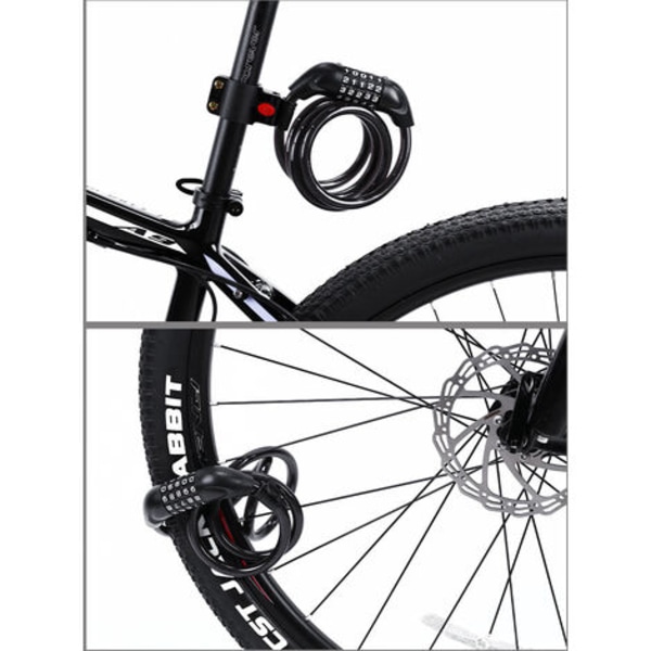 Cykellås 120 cm 5-cifret digital kombinationslås til cykel Elkøretøj Motorcykelvognkasse Dørlås
