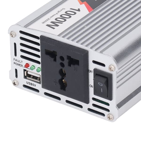 1000W Bil Power Inverter DC12V til AC220 230V USB Interface Stille Køleventilator