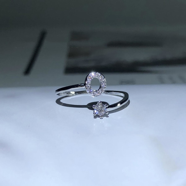 Ring Justerbar Open End Koppar Brev Kvinnor Finger Smycken För Dejting U