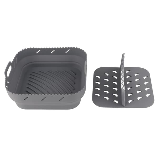 Firkantet silikonebageform til airfryer med silikonemåtte
