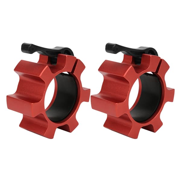 2 stk. Aluminium Safe Lock Collars Klemme Spenne Vektløfting Stang Vektskive Låsing Spin Klipp Treningsutstyr Tilbehør rød