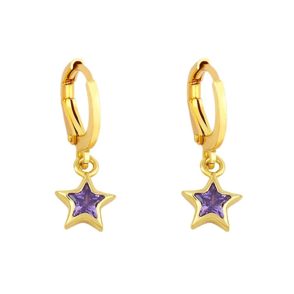 Øreringe Vintage Zircon Star Fashion Jewelry Ac10442 purple