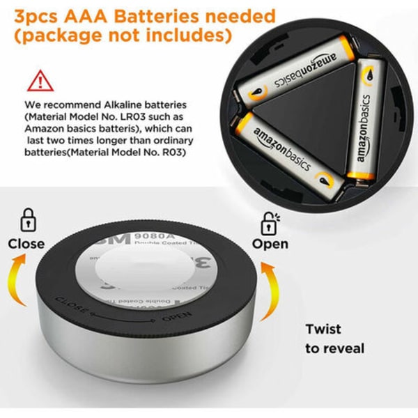 LED-skåpslampor, kallvit nattlampa med batteri Självhäftande kökslampa Pressskåpslampor, batteridriven