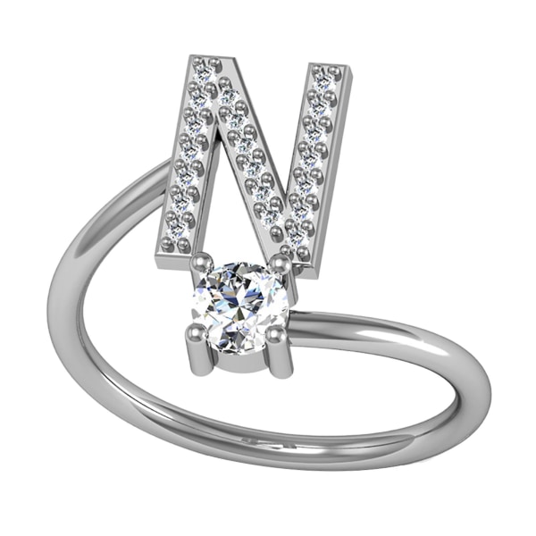 Ring Justerbar Open End Koppar Brev Kvinnor Finger Smycken För Dejting H