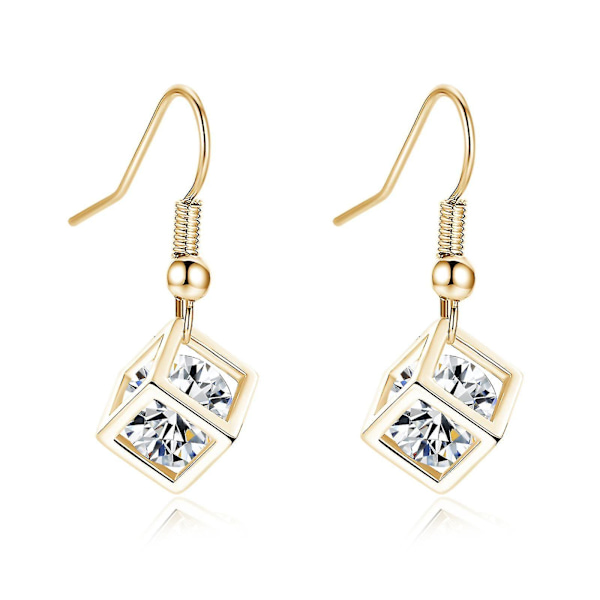Mode Crystal Drop örhängen halsband Dingla örhängen långa smycken set