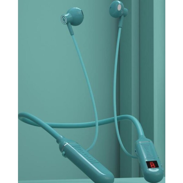 Trådlöst nackband, Bluetooth sporthörlurar (grön)