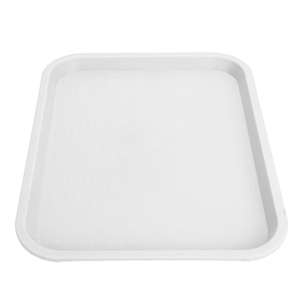 Vit Rektangulär Halkfri Multifunktionell PP Snabbmatsbricka för Restaurangservering