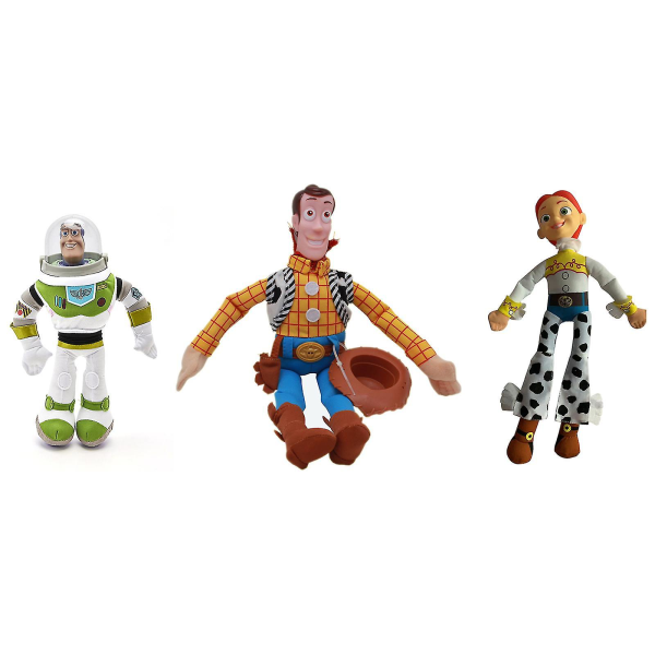 Anime Toy Story Hot Sherif Woody Buzz Lightyear bildukker Plyslegetøj udenfor Hæng legetøj Sødt biltilbehør Bildekoration White