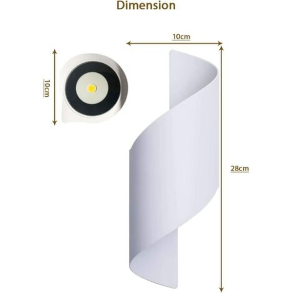 LED udendørs væglampe 10W Vandtæt IP65 udendørs væglampe varm hvid