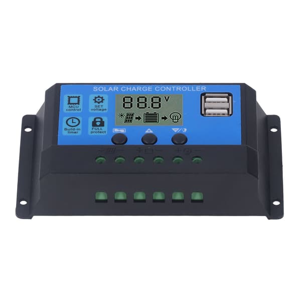 Solar Charge Controller Dobbelt USB 5V Output PWM Laderegulator 12V 24V 40A