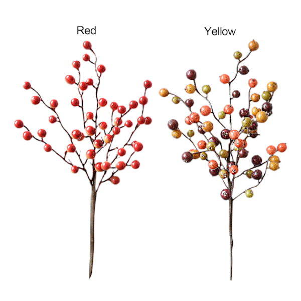 Bär enkelgren röd frukt konstgjord blomma-höstgul (dvärggren)