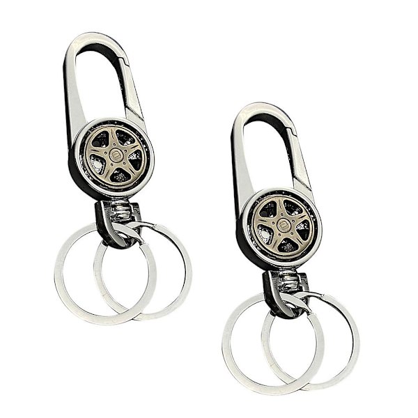 2 stk bilnøglering metal nøglering legeret nøglering nøglering (assorteret farve)