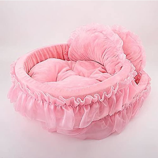 Spets Princess Hundkatt Sängsoffa för husdjur S (rosa)