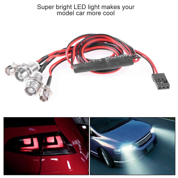 RC bil lastbil RC tillbehör: DIY 4LED Strålkastare Baklykta Light Kit