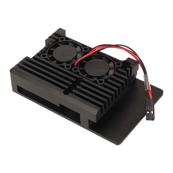 Raspberry Pi 4b Aluminiumlegering Køleplade Kølekasse Dobbelt Ventilator Varmeafledning