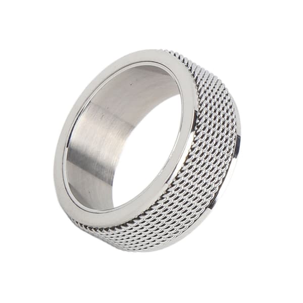 8mm Lydløs Titanium Stål Spinner Ring til Mænd Stresslindring Angst Sølv 57mm 5,6cm